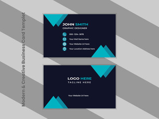 Modern, Creative, Simple & Clean Business Card Design Templet. Double Sided Business Card Templet. 