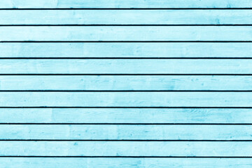 Horizontal blue wood background. Green paint wood texture. Vibrant color plank. Blue color impregnated wood pattern. Bright backdrop. Outdoor woden long stripes. Natural lines pattern. - Powered by Adobe