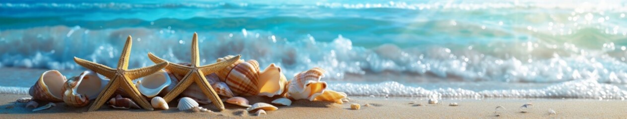 Fototapeta na wymiar Whispering Shells: A Serene Seaside Symphony
