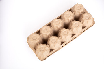 cardboard egg tray isolated on white