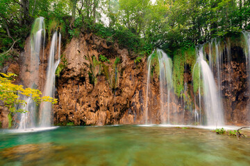 beautiful waterfalls in Plitvice Lakes National Park, Croatia