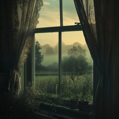 Window Overlooking Green Field