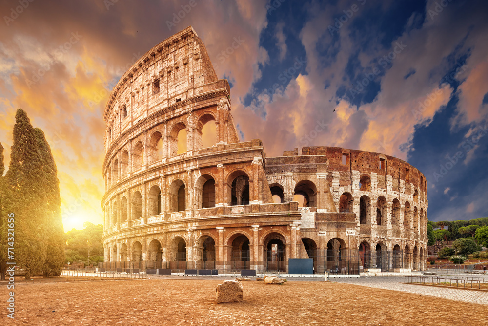 Canvas Prints coliseum or flavian amphitheatre (amphitheatrum flavium or colosseo), rome, italy.