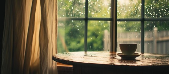 Rainy day table by window.