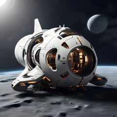 Fototapeta premium Minimalist Spacecraft