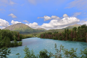 Fototapeta na wymiar Kenai River, Chugach National Forest, Kenai, Alaska, USA,
