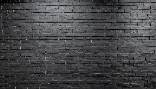 Fototapeta black brick wall panoramic background