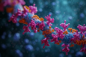 Fototapeta na wymiar 3D Cartoon Model of Anthrax Protective Antigen AI Generated