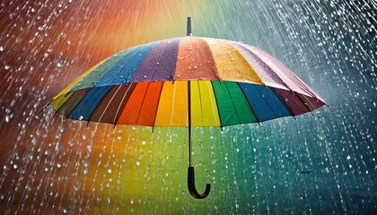 rain on rainbow umbrella