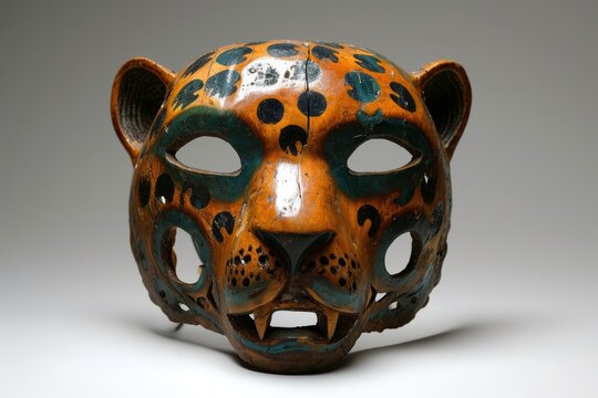 Traditional Brazilian Jaguar Mask AI Generated