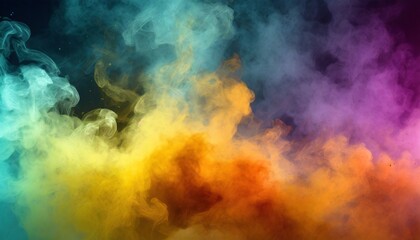 colorful smoke steam background fog and mist effect for text or space