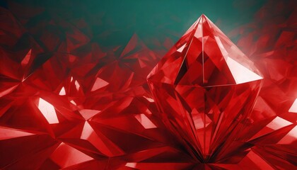 abstract red background with crystal 3d rendering 3d illustration abstract background red diamond ai generated