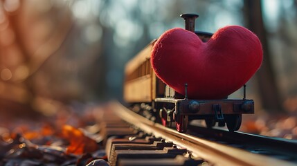 Toy train carrying love