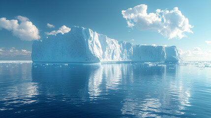 Ice sheets melting in the arctic ocean or waters. Global warming, climate change, greenhouse gas, ecology concept