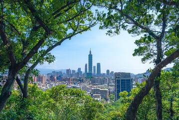 Skyline of Taipei city in Taiwan during the day.
