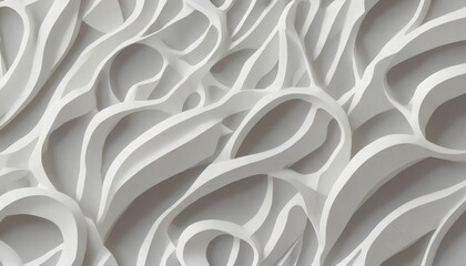 abstract 3d white background organic shapes seamless pattern texture