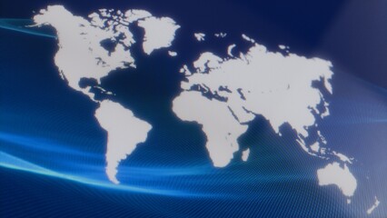 World Map on LED screen, technology banner or background