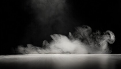 blurred smoke on black background realistic smoke on floor for overlay different projects design background for promo trailer titles text opener backdrop - obrazy, fototapety, plakaty