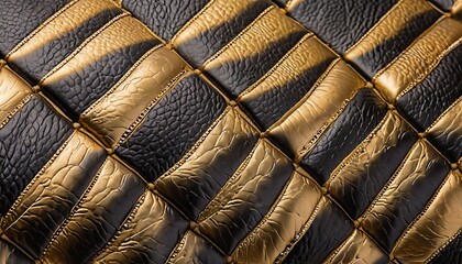 the gold leather texture of the quilted skin