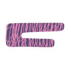 Colorful abstract shapes and geometric elements with texture. Cute, playful icons with doodle design. Flat vector illustration isolated on white background.