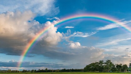 Fototapeta na wymiar beautiful rainbow and blues sky background