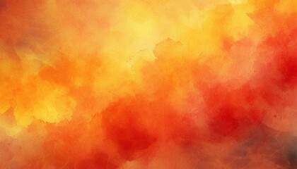 red orange and yelllow background with watercolor and grunge texture design colorful textured paper in bright autumn or fall warm sunset colors