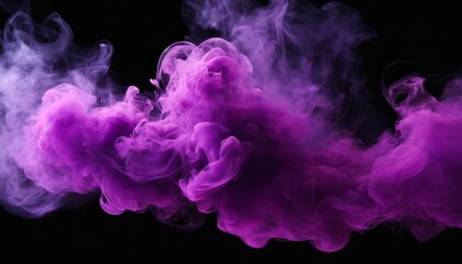 Fototapeta na wymiar purple smoke clouds on black background