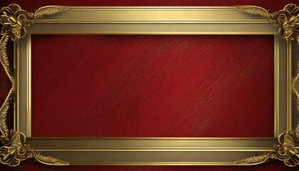 luxury red background with gold striped trim on borders