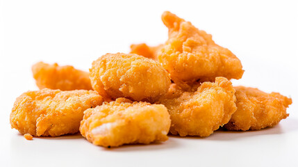 Chicken nuggets isolated on white background. Ai Generative