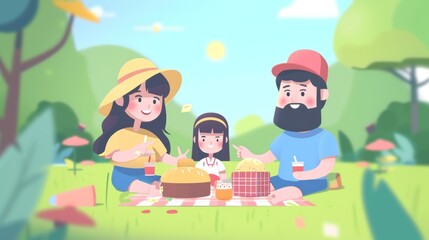 Joyful Family Picnic: Sunny Day Delight