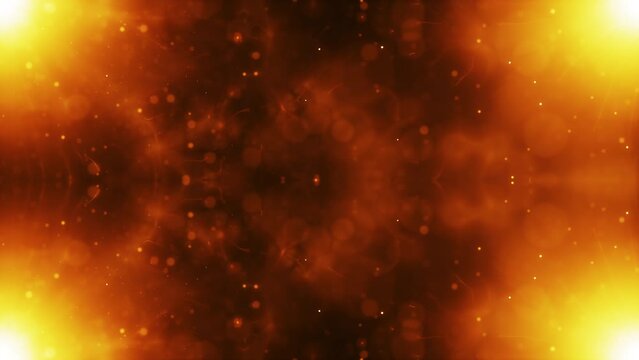 Abstract motion background shining colorful particles. Seamless 4K loop video.