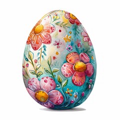 Vibrant Easter Egg with Easter Egg Roll Pattern AI Generated