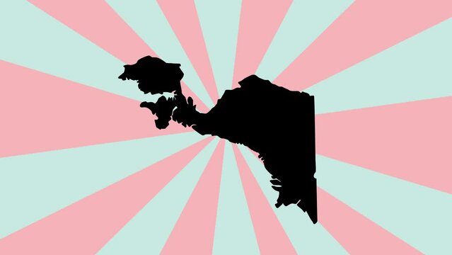 Animated map of the island of Papua in Indonesia with a rotating background