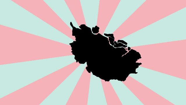 Animated map of Riau Province in Indonesia with a rotating background