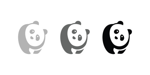 Panda bear silhouette Logo design vector - obrazy, fototapety, plakaty