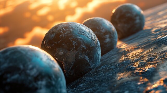 3d render of planets in solar system. Space exploration concept.