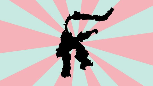 Animated map of the island of Sulawesi in Indonesia with a rotating background
