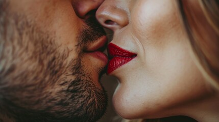 Close-Up Photo of Woman Kissing Man