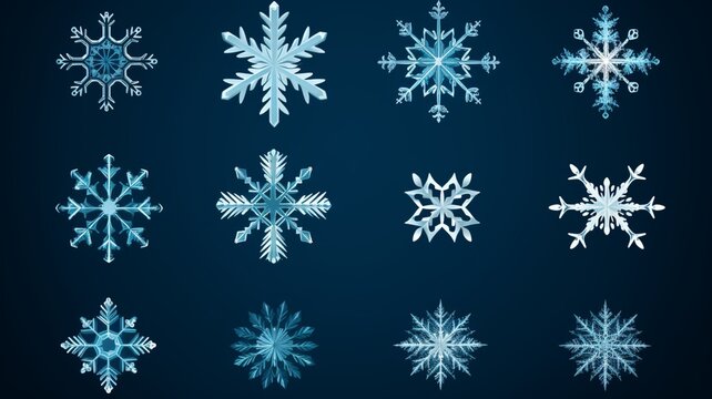 Best blue set snowflakes christmas design blue background image Ai generated art