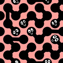 Cartoon retro animals seamless worms caterpillars pattern for fabrics and linens and kids clothes print