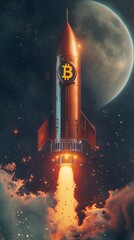 Fototapeta premium Bitcoin and cryptocurrency investing concept.
