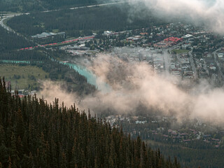 Ride the Banff Gondola in Canada and enjoy the stunning views during sunset.