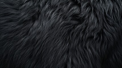Natural black fur texture background    