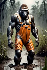 Poster cosmonaut gorilla on inhospitable planet © OMAR