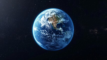 The Earth globe from Space. High Resolution Planet Earth view. 3d realistic render Illustration. Elements of this image are furnished by NASA.     
