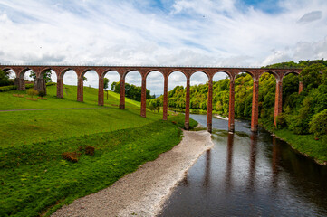 The Leaderfoot Viaduct, a railway viaduct over the River Tweed near Melrose in the Scottish Borders.