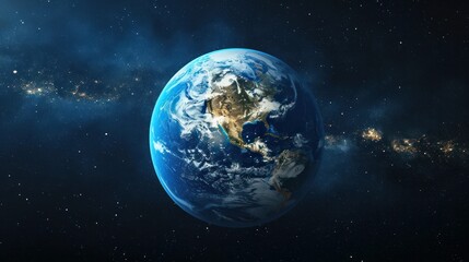 The Earth globe from Space. High Resolution Planet Earth view. 3d realistic render Illustration. Elements of this image are furnished by NASA.    