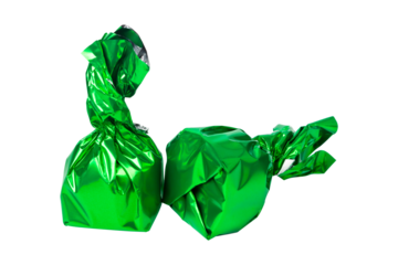 Two chocolates in green wrapper