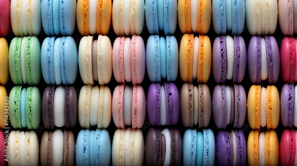 Aufkleber delicate and colorful macarons arranged in a vibrant and visually striking pattern