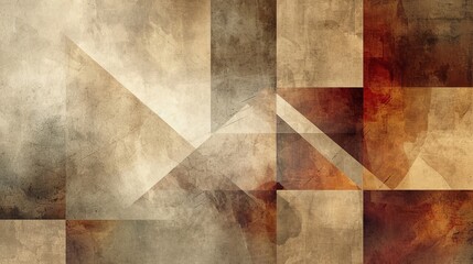 Painting of Brown and White Geometric Pattern